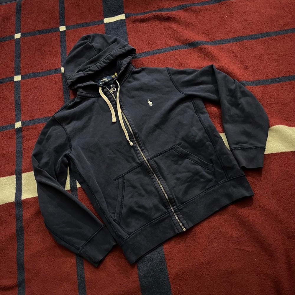 Polo Ralph Lauren Navy blue Hoodie Full Zip Hoodie Size M Fleece Thermal M